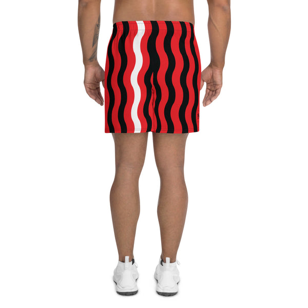 Brainwaves Athletic Shorts: Red