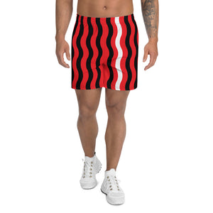 Brainwaves Athletic Shorts: Red