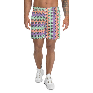 Pantalones cortos de rompecabezas: Melocotón/Púrpura/Menta