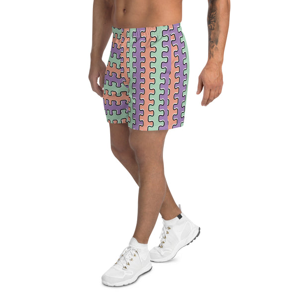 Pantalones cortos de rompecabezas: Melocotón/Púrpura/Menta
