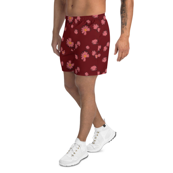 Pantalones cortos de flores: rojo oscuro