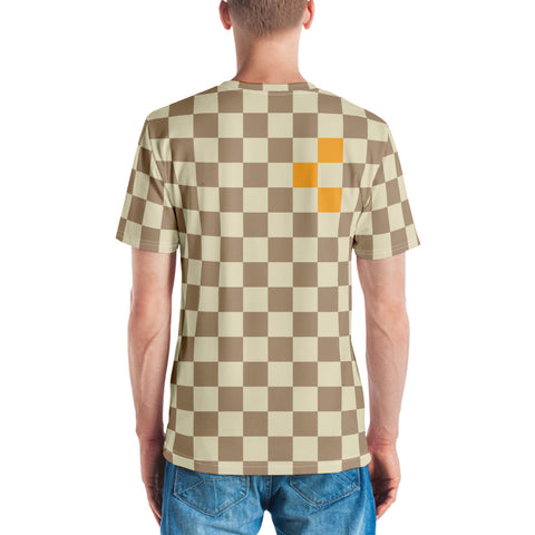 T-shirt Check Glitch : Kaki / Crème