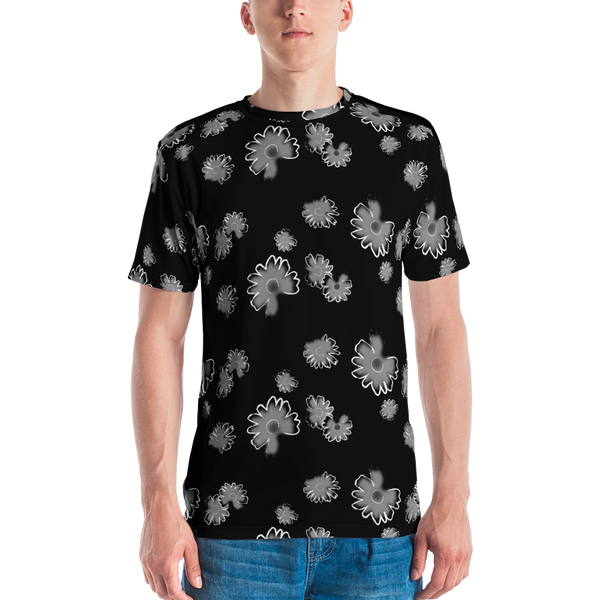 Camiseta flores: Negra