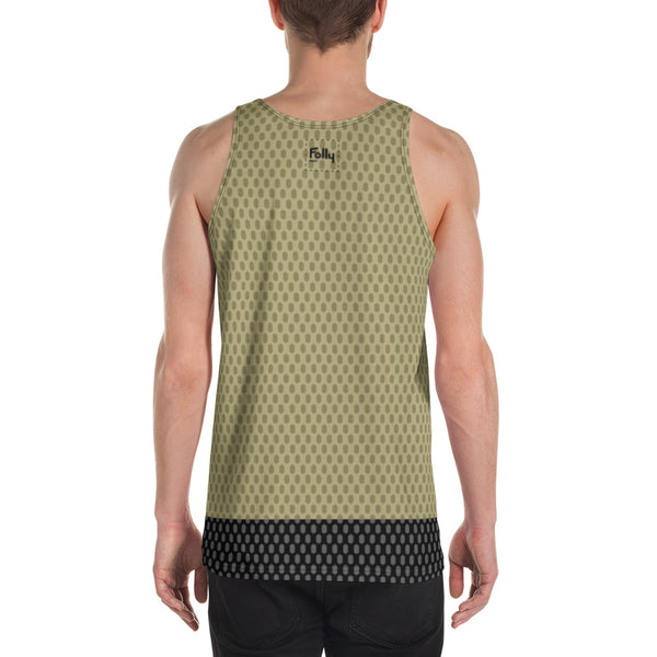 Camiseta sin mangas con estampado hexagonal: oliva descolorida