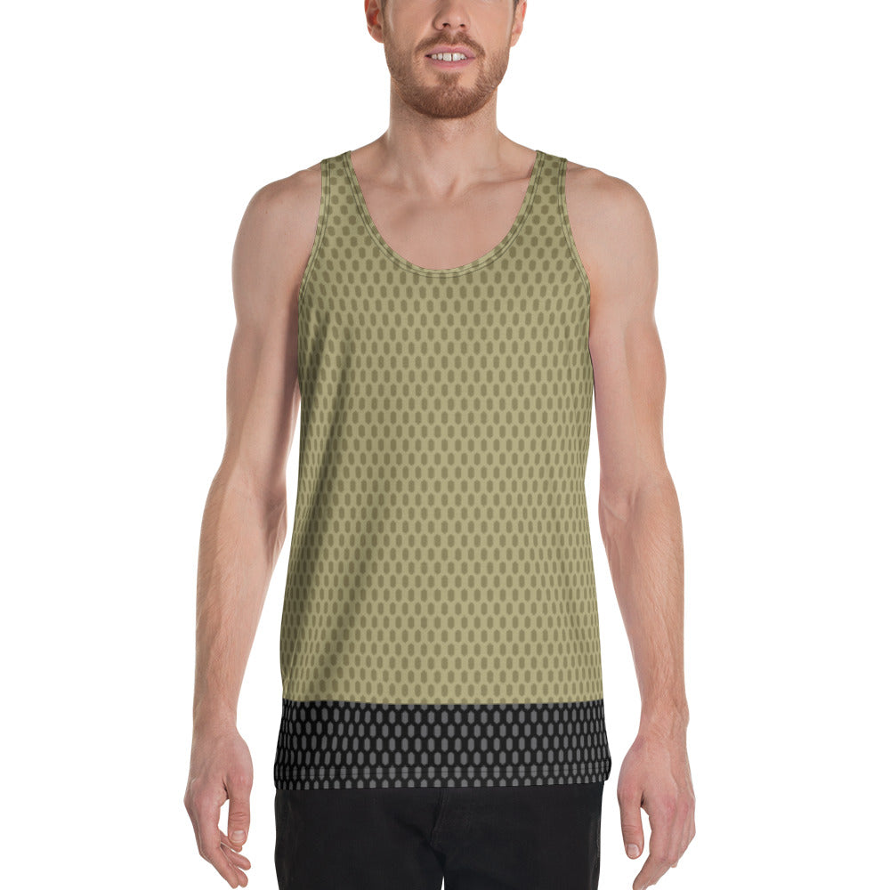 Camiseta sin mangas con estampado hexagonal: oliva descolorida