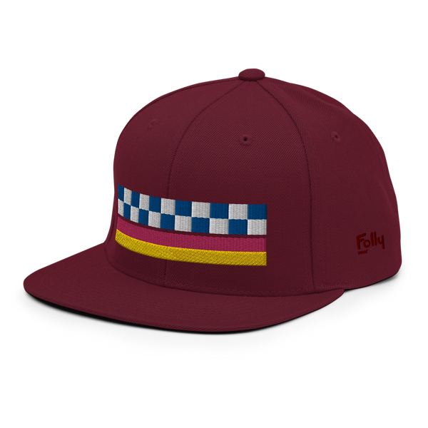 Checker Snapback Hat: Maroon