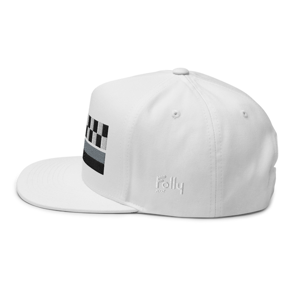 Checker Snapback Hat: White