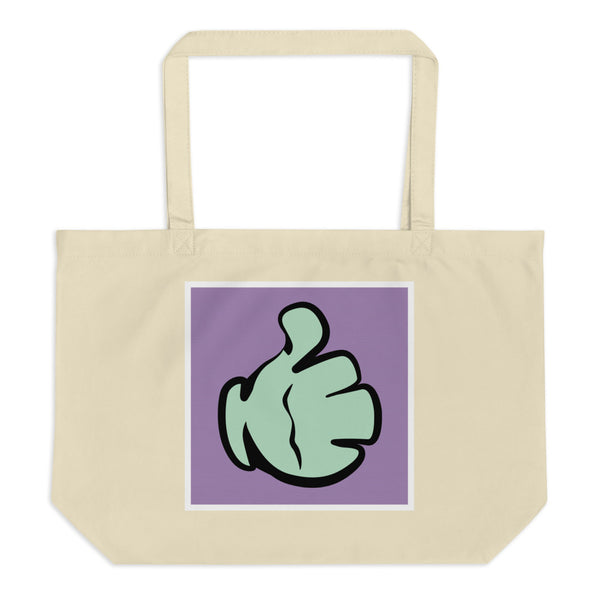 Color Spectrum Thumbs up Large organic tote bag: Natural