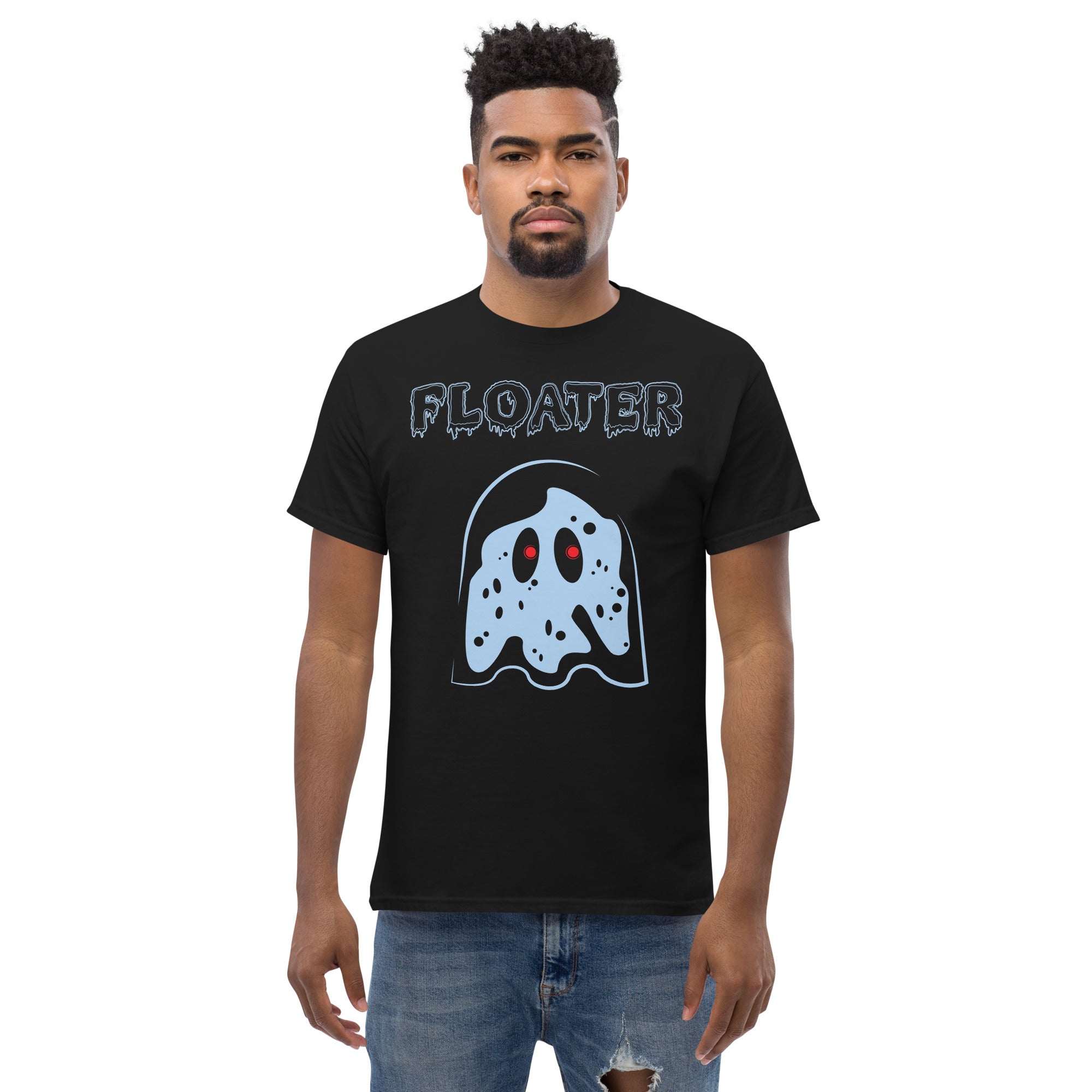 Camiseta Floater: Negra / Azul Hielo