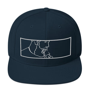 Summer Cream Snapback Hat: Navy