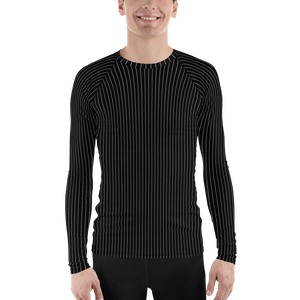 Pinstripe Long Sleeve Athletic T-shirt: Black