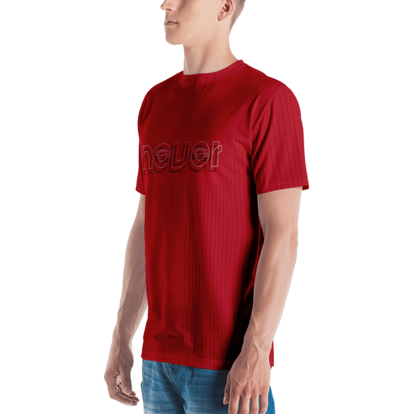T-shirt Never Pinstripe : Rouge