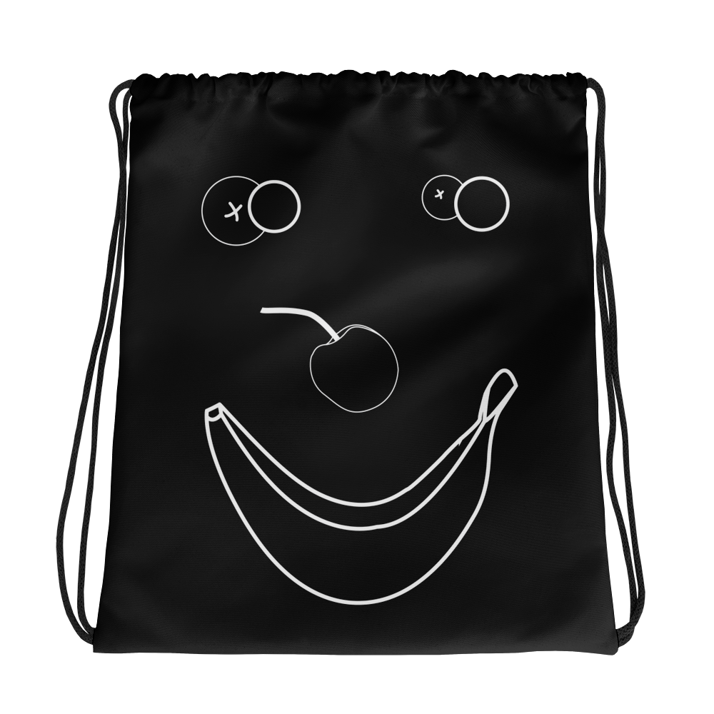 Happy Banana Drawstring bag: Black