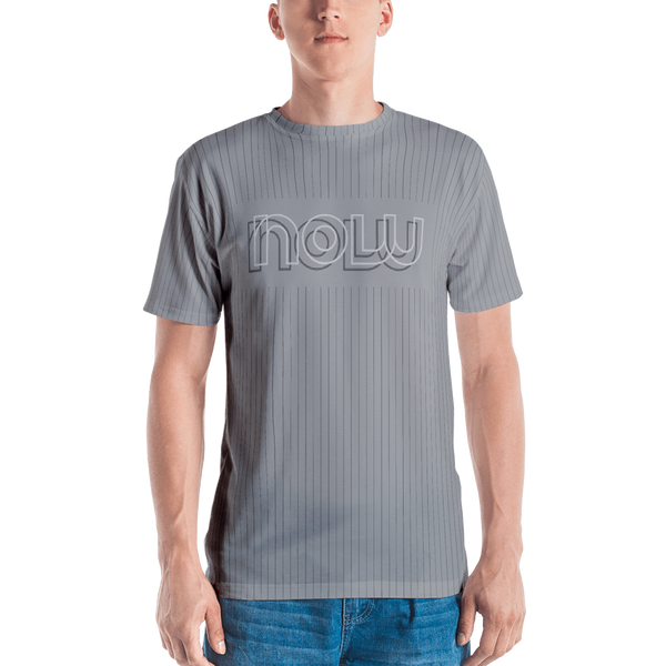 T-shirt Now à fines rayures : gris