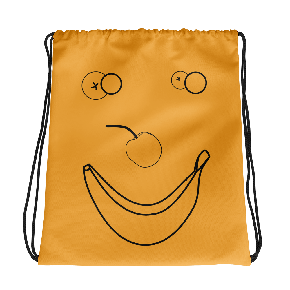 Happy Banana Drawstring bag: Yellow