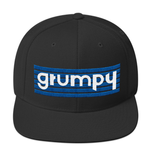 Grumpy Snapback Hat: Black