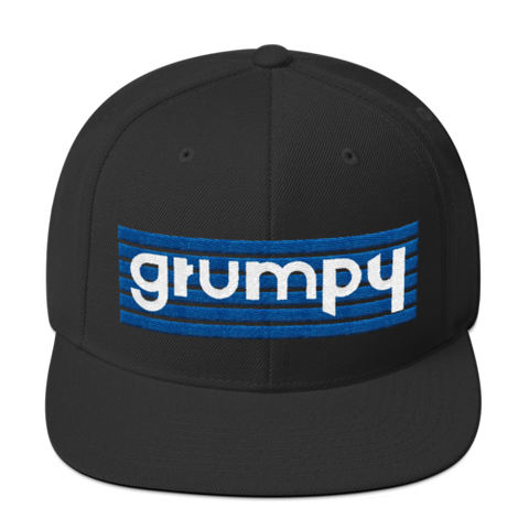 Grumpy Snapback Hat: Black